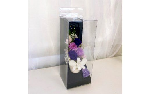 AJ014-1 プリザーブドフラワーアレンジ 【心音(ここね)/ 藤】春日部市 シュガーパイン