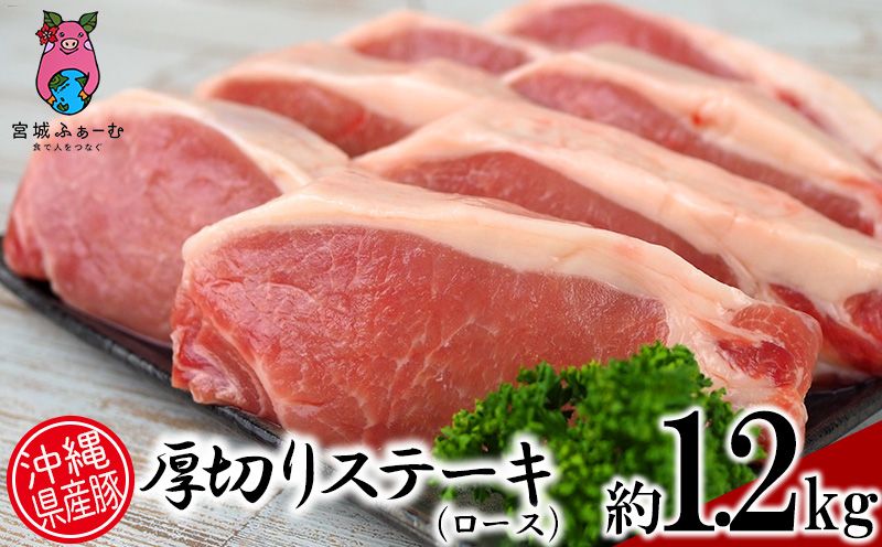 沖縄県産豚肉 厚切りステーキ(ロース)約1.2kg