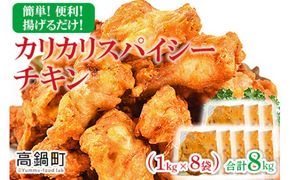 ＜カリカリスパイシーチキン 8kg（1kg×8袋）＞翌々月末迄に順次出荷【c756_bn_x2】