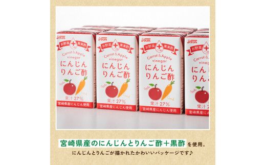 【3ヶ月 定期便 】サンA にんじんりんご酢 紙パック （125ml×24本）【 全3回 飲料 にんじん 人参 ニンジン りんご酢 黒酢 りんご果汁 紙パック 長期保存 備蓄 送料無料 】 [F3033t3]