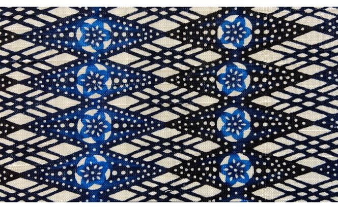 【玉那覇紅型工房】六通帯地「菱形に梅文様」