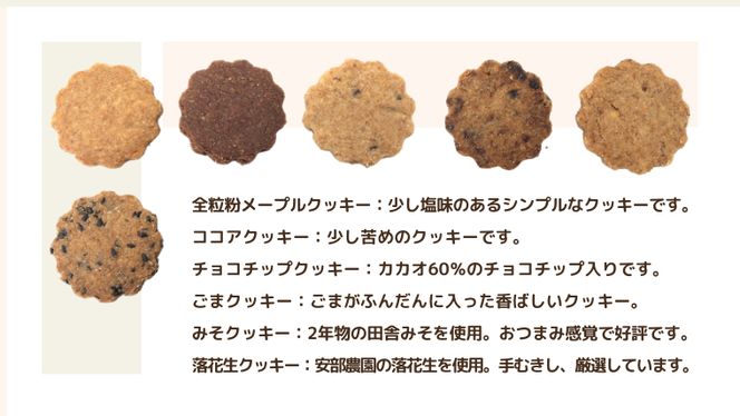 茨城県 牛久市産 小麦粉 使用 全粒粉 の クッキー 6種 ( 30袋 ) セット 詰合せ 全粒粉 クッキー 焼き菓子 お菓子 スイーツ ココア チョコ ごま みそ 落花生 子ども おやつ おつまみ [BD008us]