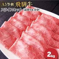 F-23 Ａ5等級飛騨牛スライスセット2ｋｇ（霜降り＆赤身）各1ｋｇ