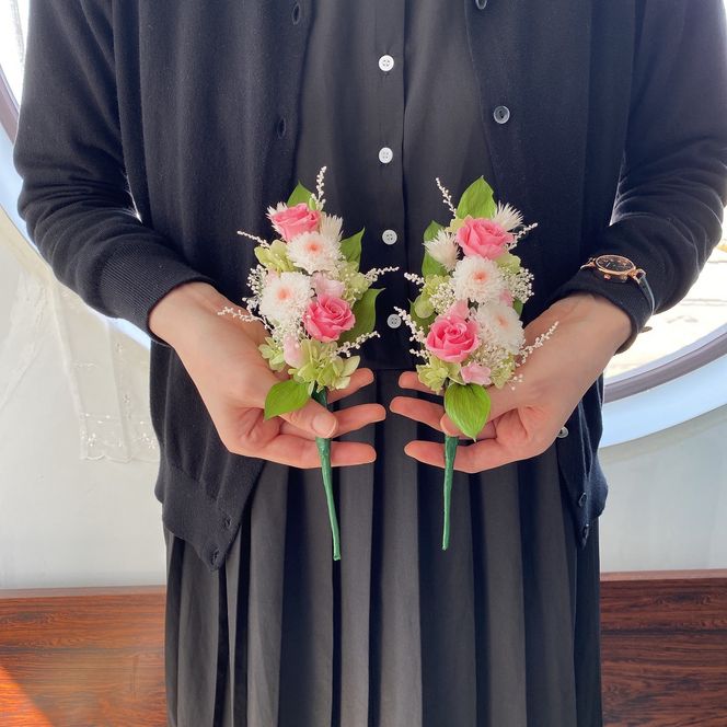 AJ078-1 プリザーブドフラワーアレンジ【綾香/桃】春日部市 シュガーパイン