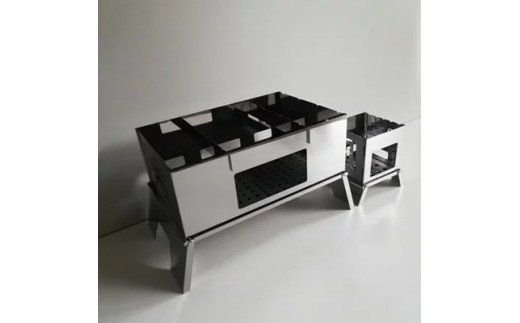 【S/Lサイズ】 セット販売 焚き火台 囲 艶消し 2トーン ネーム ビニールケース付 [新星金属製作所 大阪府 守口市 20940972] かこみ キャンプ ソロ ツーリング 山登り BBQ バーベキュー コンロ 焚火台 焚き火 折り畳み コンパクト 軽量