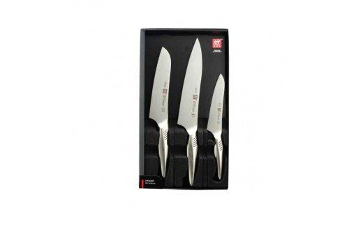 Zwilling ツヴィリング 「 ツインフィン 2 マルチパーパス/シェフ/ペティ 3pcsセット 日本製」 三徳 包丁 牛刀 ギフト オールステンレス 食洗機対応 岐阜県関市製【日本正規販売品】 Twin Fin 30920-001