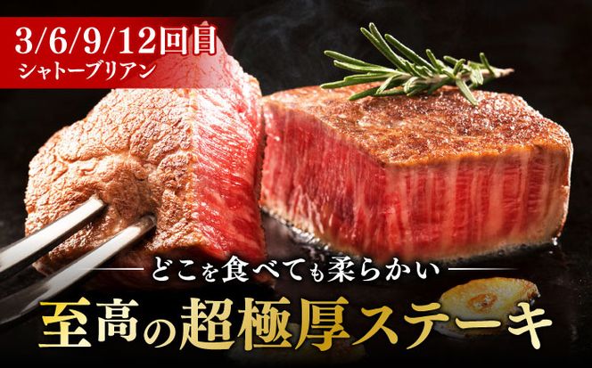 【全12回定期便】博多和牛 食べ比べ ステーキ 定期便 ( サーロイン /  ヒレ /  シャトーブリアン ) <毎月 3枚 × 200g お届け！>《築上町》【久田精肉店】 肉 和牛 牛 精肉[ABCL144]