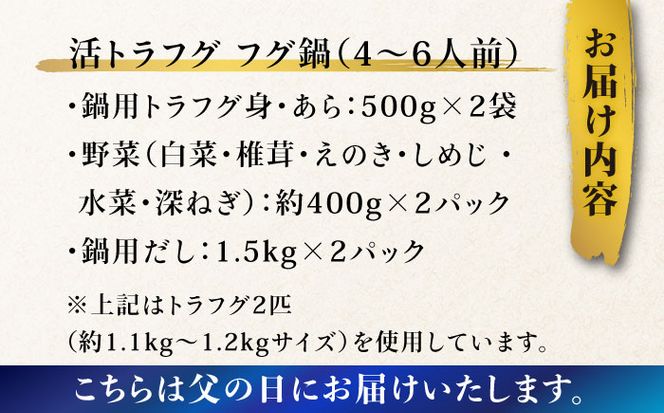 【父の日にお届け！】【長崎県産】トラフグ フグ刺し・フグ鍋 Wセット（4～6人前） / ふぐ 刺身 鍋 南島原市 / ながいけ[SCH075]