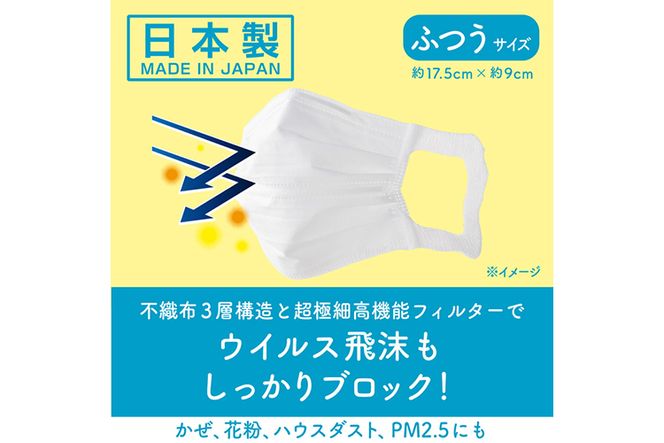 エリエール　ハイパーブロックマスク ムレ爽快 ふつうサイズ 90枚（30枚×3パック）日本製　国産　不織布◇