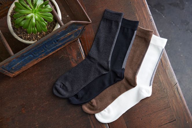 HARUSAKU バックヘリンボーンソックス 5足セット （25cm～27cm）/ 紳士 メンズ おしゃれ シンプル カジュアル ビジネス/ 消臭 靴下 日本製