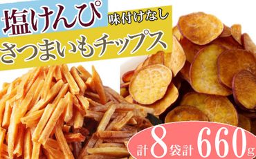 塩けんぴ＆さつまいもチップス（味付けなし）　計６６０ｇ　計８袋　rk026