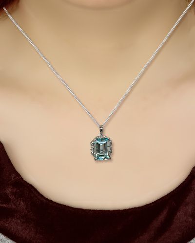 ブルートパーズ ペンダント 8ct SV925 大粒 （161275）　BR-59