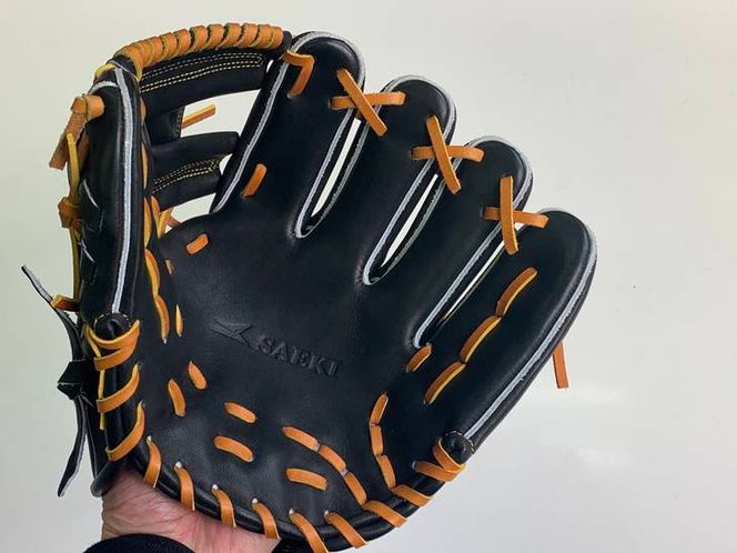 SAEKI　野球グローブ 【軟式・品番140】【ブラック】【Rオレンジ】【クリーム】