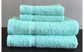 099H3643 泉州タオルＪＯＹバス＆フェイス４枚セット（オプライングリーン）【泉州タオル 国産 吸水 普段使い 無地 シンプル 日用品 家族 ファミリー】