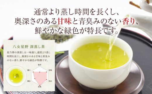 八女星野深蒸し茶100g 3本詰め 