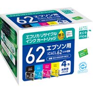 エコリカ【エプソン用】 IC4CL62互換リサイクルインク 4色パック（型番：ECI-E624P/BOX） epson リサイクル インク 互換インク カートリッジ インクカートリッジ カラー オフィス用品 プリンター インク 山梨県 富士川町