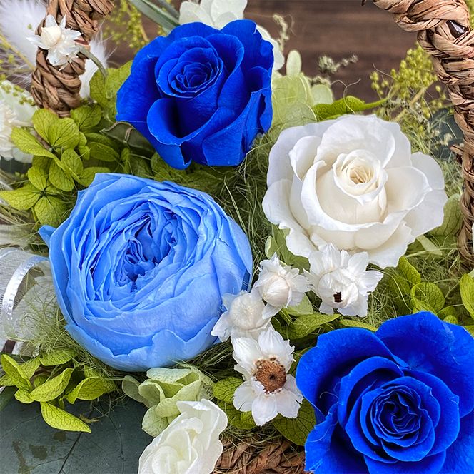 AJ020-2 プリザーブドフラワー　コロレ　ブルー　春日部市　シュガーパイン