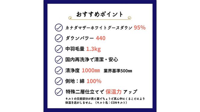 【3色から選べる】＜京都金桝＞羽毛布団 エフィットプラス シングル カナダマザーホワイトグースダウン95％ 羽毛量1.3kg ≪羽毛ふとん 日本製 国産 寝具 布団 DP440 京都亀岡産 ふるさと納税布団 新生活≫