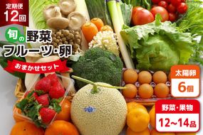 BF059 【12回定期便】旬の野菜・フルーツ (12〜14品目)・卵 (6個) おまかせ セット【 野菜 果物 卵 やさい くだもの 果物 タマゴ たまご 詰め合わせ 江戸屋 長崎県 島原市 】