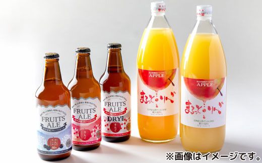 信州須坂 フルーツエール３種とりんごジュース２本セット《信州グルメ市場》