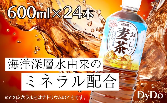 DyDo ダイドー おいしい麦茶 600ml×24本セット 麦茶 むぎ茶 カフェインゼロ お茶 飲料水 ペットボトル ドリンク 10000円 1万円 送料無料 nm010g7