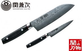 ダマスカス包丁 彩雲 2本セット（ペティ120mm、三徳）【最長1年を目安に配送】