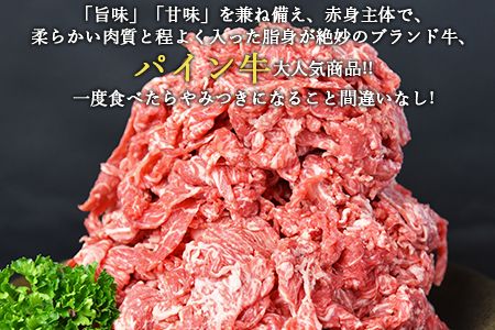 ＜パイン牛 肩ロース切り落とし 500g×2パック 計1kg＞翌月末迄に順次出荷【c947_yu_x2】