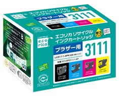 エコリカ【ブラザー用】 LC3111-4PK互換リサイクルインク 4色パック（型番：ECI-BR3111-4P） brother リサイクル インク 互換インク カートリッジ インクカートリッジ カラー オフィス用品 プリンター インク 山梨県 富士川町