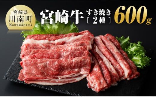 宮崎牛すき焼き2種 600g[ 肉 牛肉 肉 A4〜A5等級 宮崎牛 しゃぶしゃぶ 記念日 日本ハム ] [E11004]