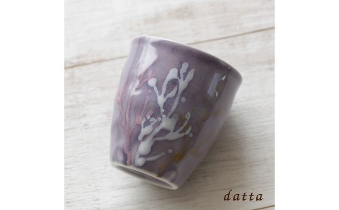 【datta.沖縄南の島陶芸工房】珊瑚タンブラー 紅掛空色（ペアセット）