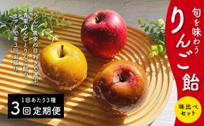 【先行予約】【定期便3回】旬を味わうりんご飴 味比べセット | りんご りんごあめ りんごアメ リンゴアメ フルーツ アップル 林檎 林檎飴 送料無料 ※2026年9月上旬頃～発送