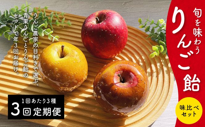 【先行予約】【定期便3回】旬を味わうりんご飴 味比べセット | りんご りんごあめ りんごアメ リンゴアメ フルーツ アップル 林檎 林檎飴 送料無料 ※2026年9月上旬頃～発送