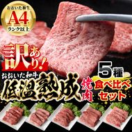 ＜訳あり＞おおいた和牛 お試し 食べ比べ 焼肉 5種 セット (合計350g・70g×5種) 小分け 焼肉 国産 牛肉 肉 低温熟成 A4 和牛 ブランド牛 BBQ 冷凍 大分県 佐伯市【DH251】【(株)ネクサ】