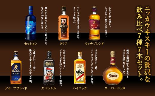 ウイスキー 飲み比べ ニッカ7種7本セット ※着日指定不可（栃木県さくら