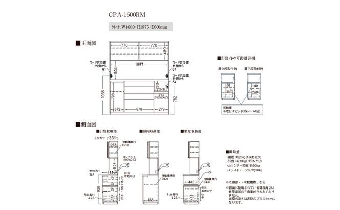 キッチンボードCPA-1600RM [No.871]
