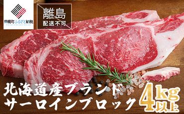 【肉の割烹田村】北海道産ブランド牛　サーロインブロック　4kg以上【配送不可地域：離島】 BHRJ014