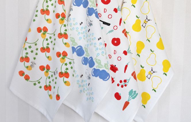 knt0001 シンジカトウ「ふきぴか キッチンタオル（プリント）」セット【泉州タオル 国産 吸水 普段使い 無地 シンプル 日用品 家族 ファミリー】