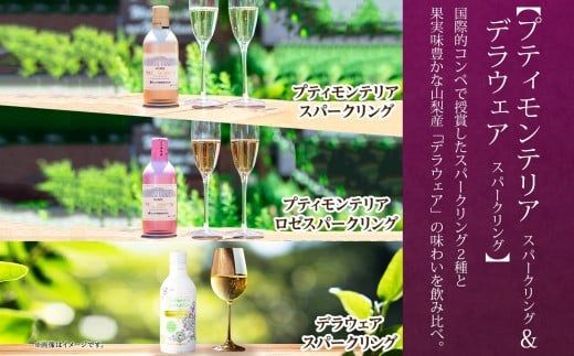 スパークリングワイン 飲み比べ 瓶1本+缶4種8本 モンデ酒造 177-4-045