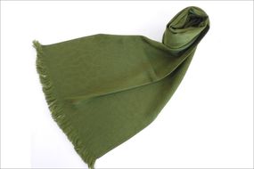 丹後ちりめん　シルク・ストール（オリーブグリーン）　TR00027