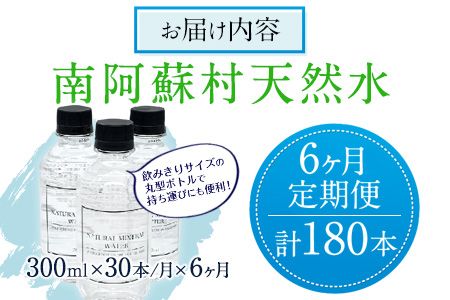 【6か月定期便】南阿蘇村 天然水 300mlボトル×30本（スタイリッシュラベル） 6回お届けで計180本！ハイコムウォーター 《お申込み月の翌月から出荷開始》 熊本県南阿蘇村 天然水---kari019sms_hcmstltei_r7_68000_mo6num1---