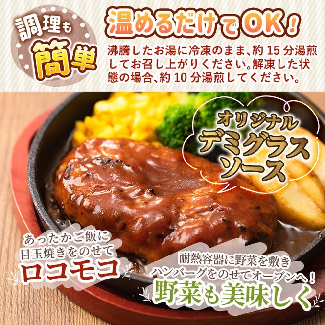 a563 「かごしま黒豚さつま」デミグラスハンバーグ1.5kg(150g×10パック)【AKR Food Company】姶良市 ハンバーグ デミソース 国産 鹿児島県産 肉 豚 豚肉 総菜 おかず 温めるだけ 湯煎 簡単 冷凍 個包装 小分け