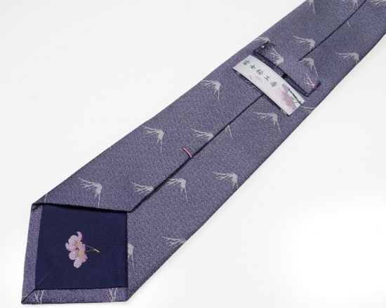 郡内織物「富士桜工房」シルクネクタイ 末広がり富士山 グレー FAA1023