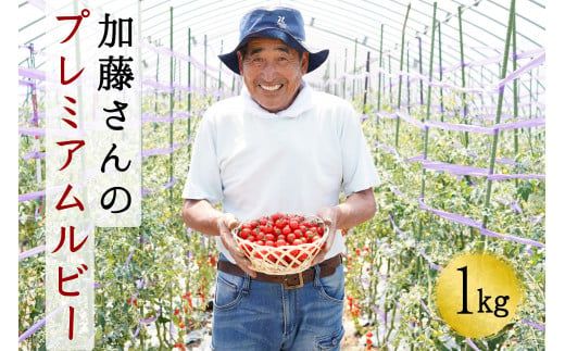 [2025年7月から順次発送]加藤さんのプレミアムルビー 1kg 北海道産高糖度フルーツミニトマト