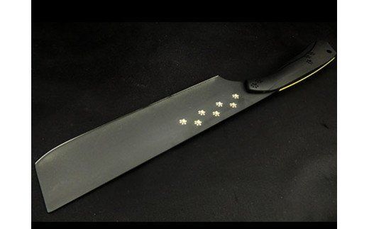 H60-12 NYAIFE KITCHEN （ニャイフキッチン）【ブラックブレード】 菜切り包丁 ブラック/イエロー メインクーンver