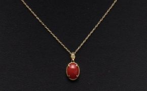 【最高級】赤サンゴのオーバルペンダント K18_kn074