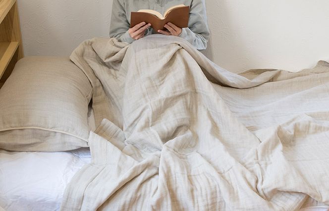 G2102 sasara 4重ガーゼケット+ピローカバーセット（ナチュラル）