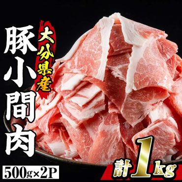 豚 小間肉 (計1kg・500g×2P) 大分県産 小分け 豚肉 ぶたにく 生姜焼き おにく お肉 焼肉 しゃぶしゃぶ 鍋 惣菜 大分県 佐伯市[BD102][西日本畜産 (株)]