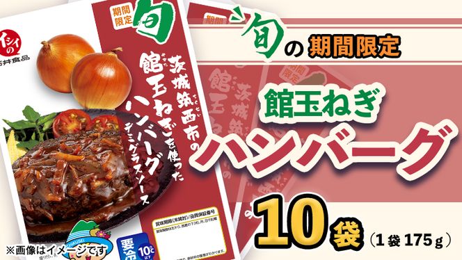 【 期間限定 】 館玉ねぎ ハンバーグ ( デミグラスソース ) 10袋セット 無添加調理 肉 お肉 玉ねぎ 鶏肉 デミグラス ソース [BW066ci]