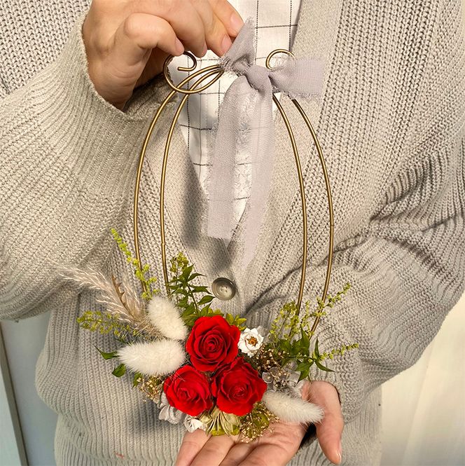 AJ213-1 プリザーブドフラワー　　　　　【プリューム/レッド】春日部市　　　　　シュガーパイン