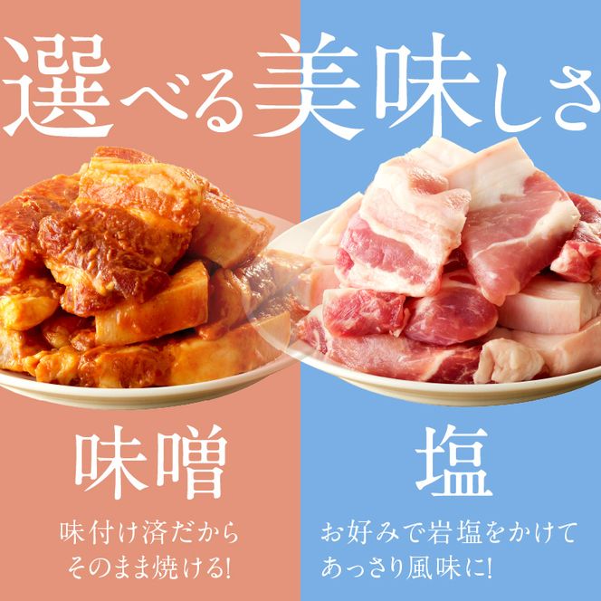 【コラーゲンたっぷり！】オーギョプサル(皮付豚肉)味噌・塩セット(2～4人前)《 肉 豚肉 豚 オーギョプサル 自家製キムチ 巻き野菜付き セット 》【2302A09911】